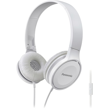 Panasonic Lightweight On-Ear Headphones with Microphone (White) RP-HF100M-W